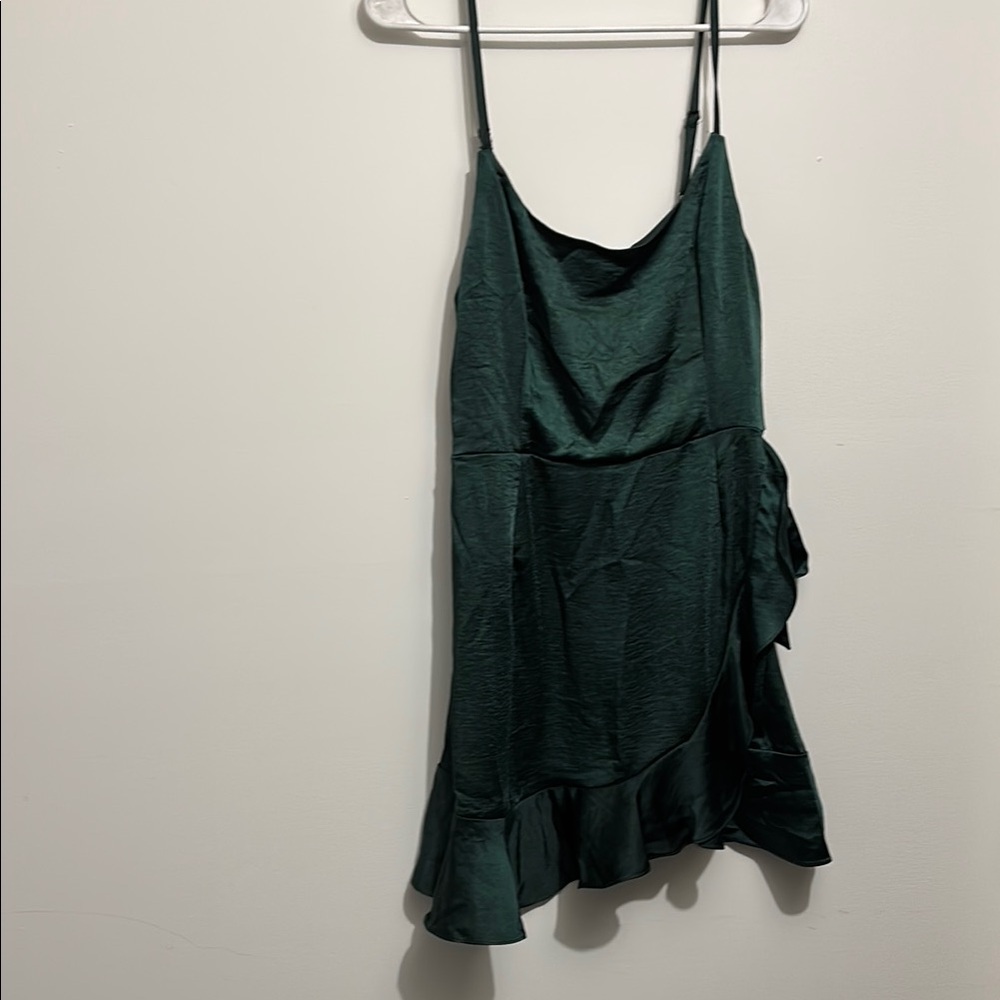 Elegant Green Satin Dress